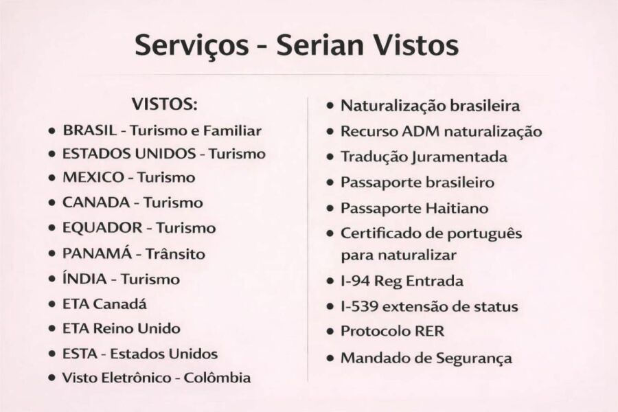 Serviços de imigração da Serian Vistos